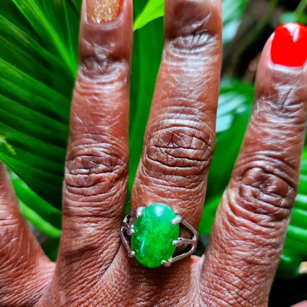 Nwt Handmade Jade Ring size 17